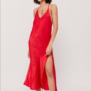 Tiger Mist UO Exclusive Hayden Halter Midi Dress - Red - size small